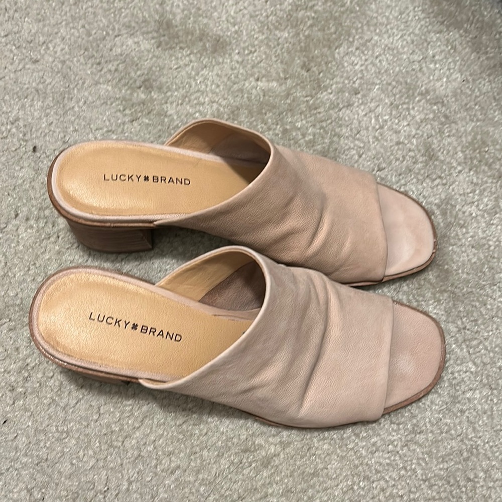 Lucky brand mules. Wore 3 times .